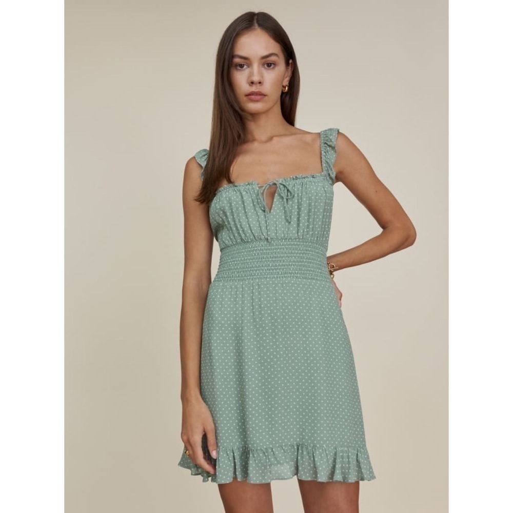 REFORMATION Silvia Polka Dot Mini Dress